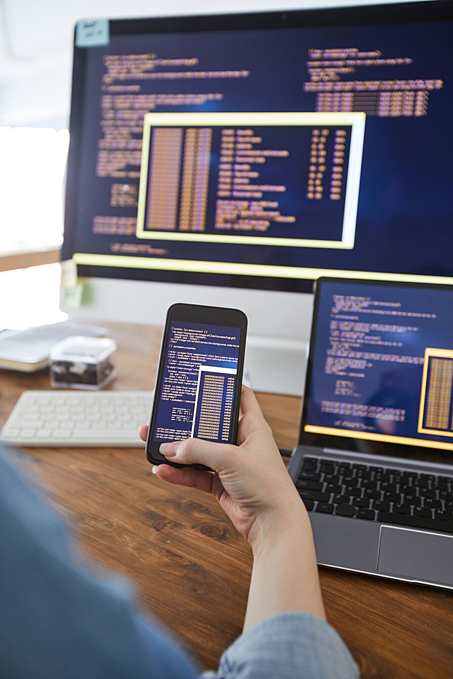 Female Software Developer at Workplace Close Up